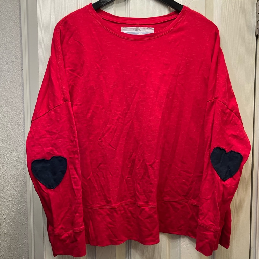 Mersea Amour long sleeve shirt with heart appliqué
